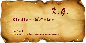Kindler Günter névjegykártya